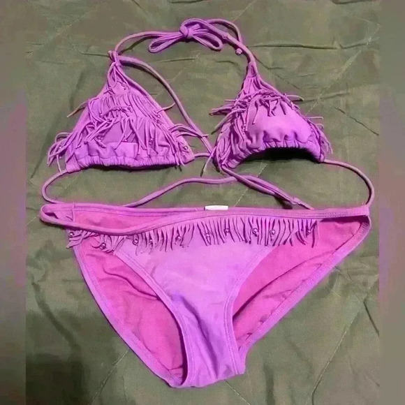 Purple tassel bathing suit  medium xhilaration - Picture 1 of 3